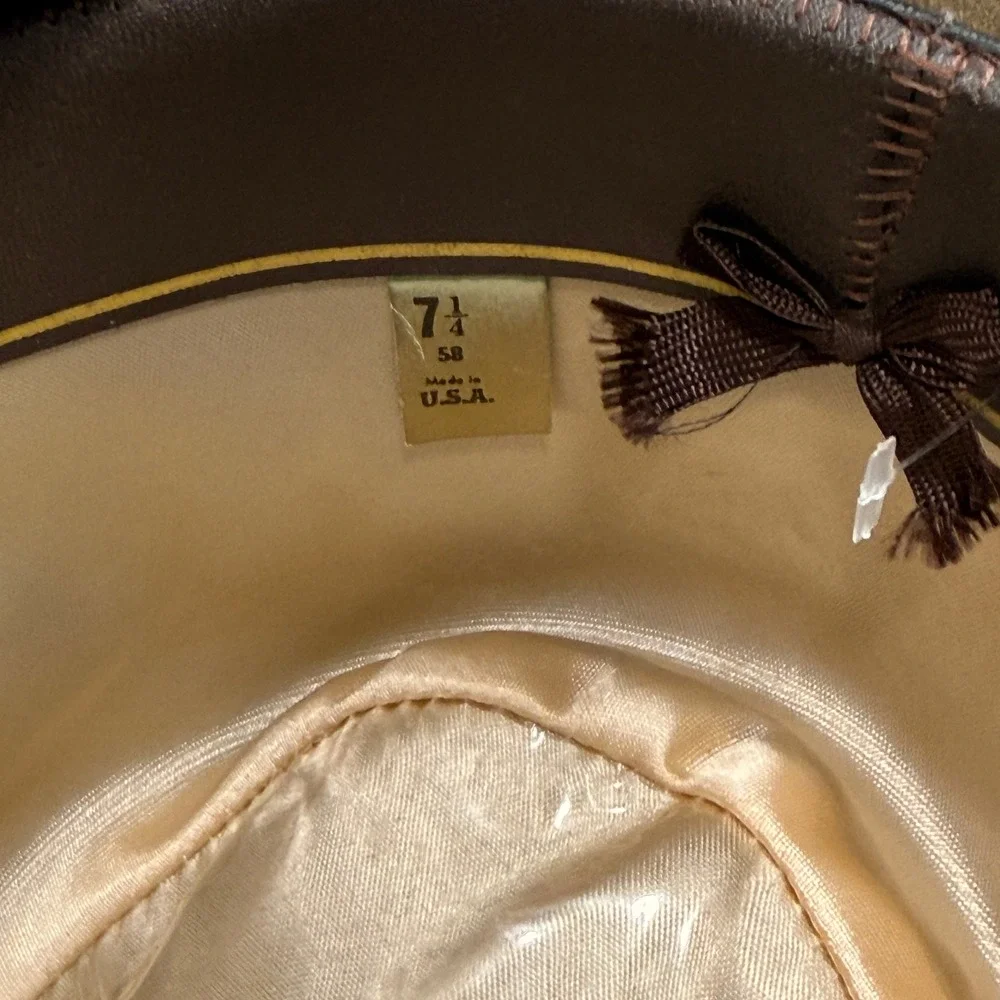 Vintage Banana Republic Travel Safari Fur Felt Fedora Hat 7 1/4 Brown USA Made